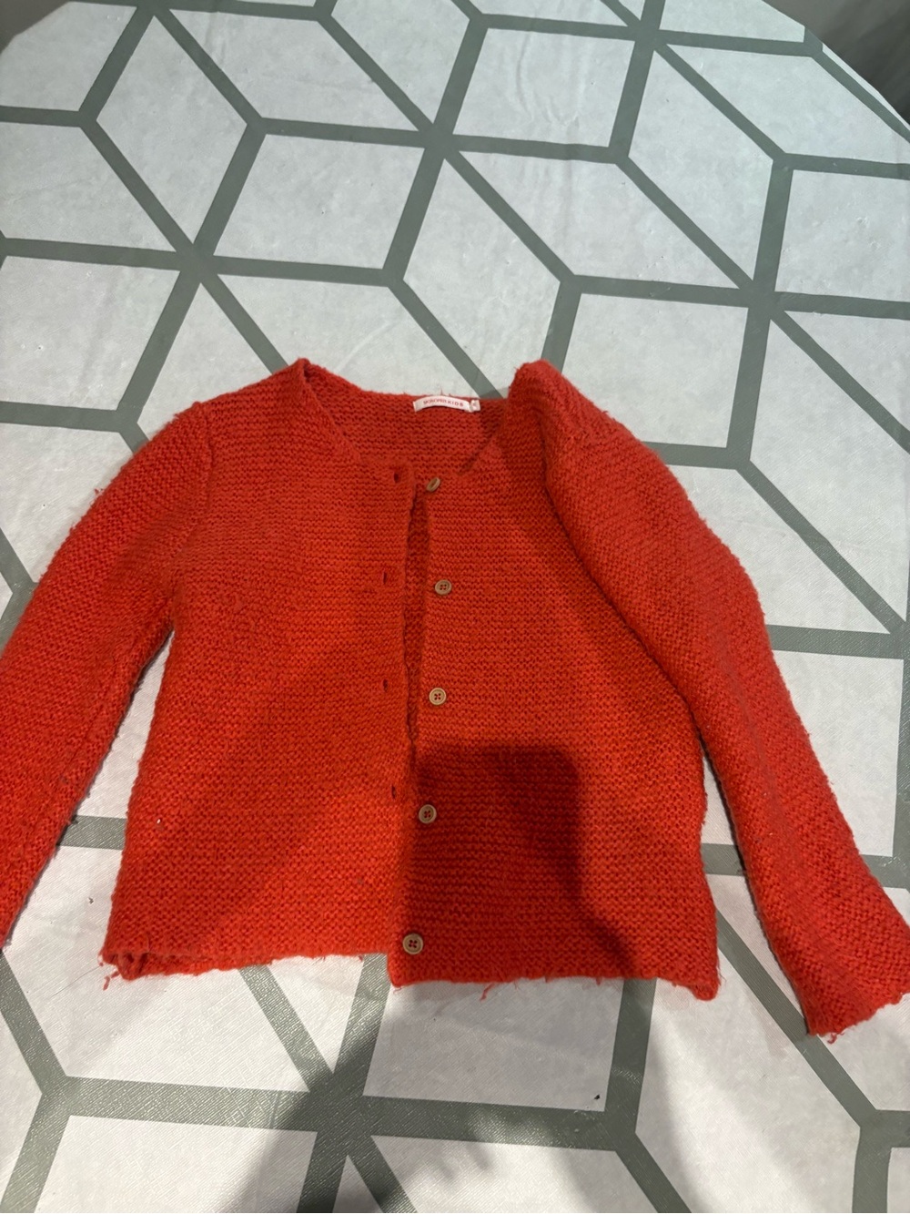 3/15$ Red Knit Button-Up Cardigan